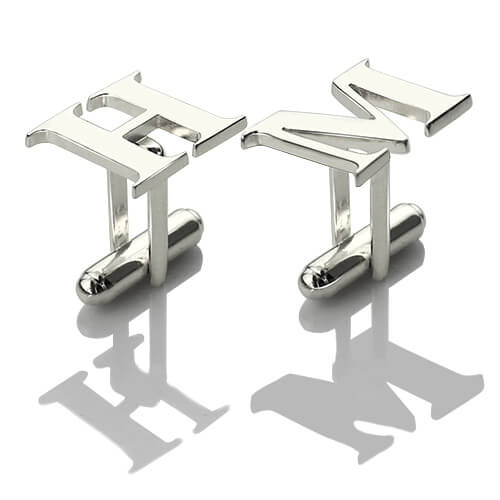 Personalized Best Designer Initial Cufflinks Sterling Silver