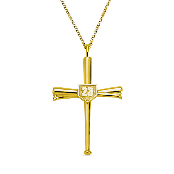 Engraved Baseball Cross Necklace, personalized christian jewelry for baseball sports players