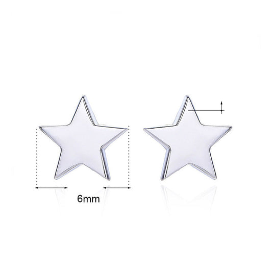 Casual Cute Mini Star 925 Sterling Silver Stud Earrings