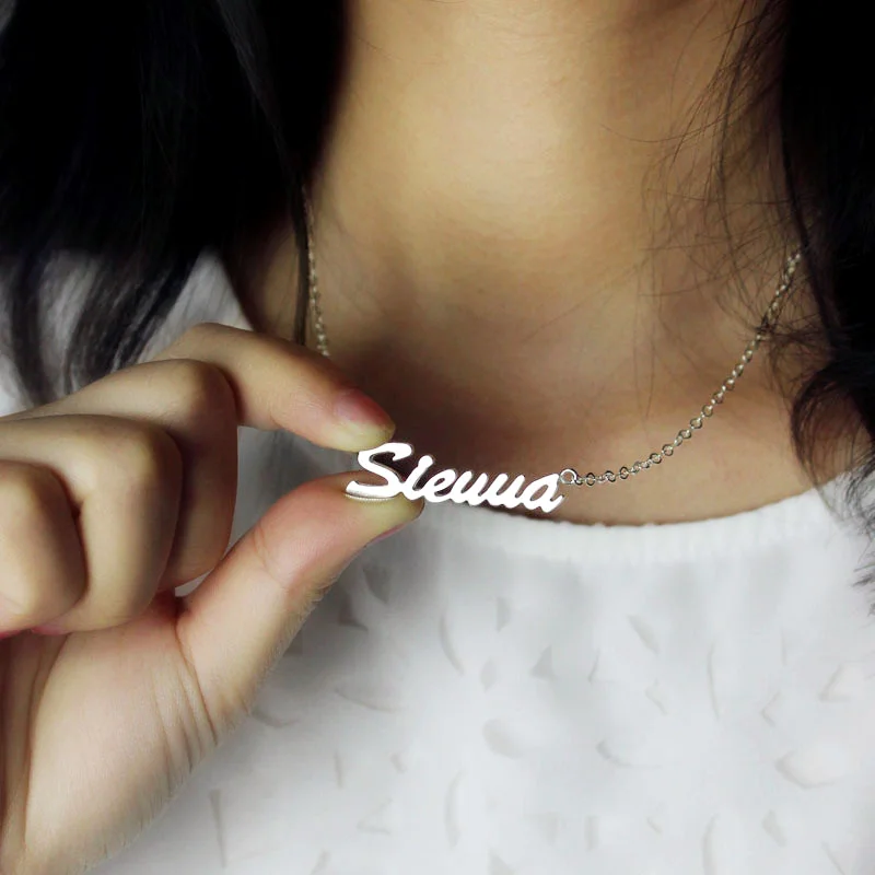 Dainty Sienna Style Name Necklace in Sterling Silver