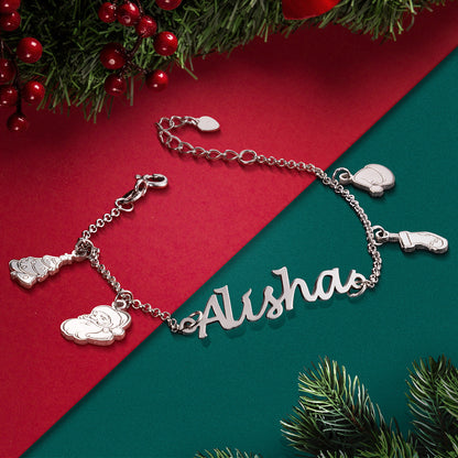 Personalized Christmas Name Bracelet