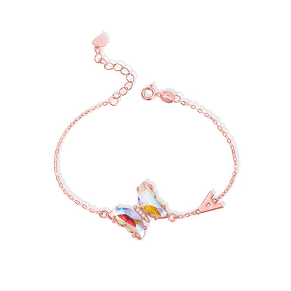 Personalized Crystal Glass Butterfly Bracelet