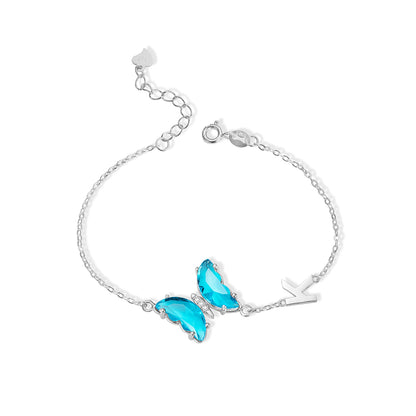 Personalized Crystal Glass Butterfly Bracelet