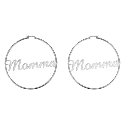 Personalized 1 Name Hoops Earring, Custom Name Hoop Earrings, Personalized gift for her