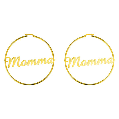 Personalized 1 Name Hoops Earring, Custom Name Hoop Earrings, Personalized gift for her