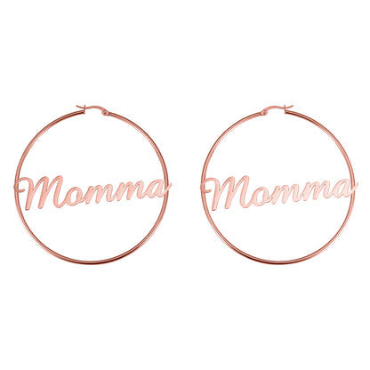 Personalized 1 Name Hoops Earring, Custom Name Hoop Earrings, Personalized gift for her