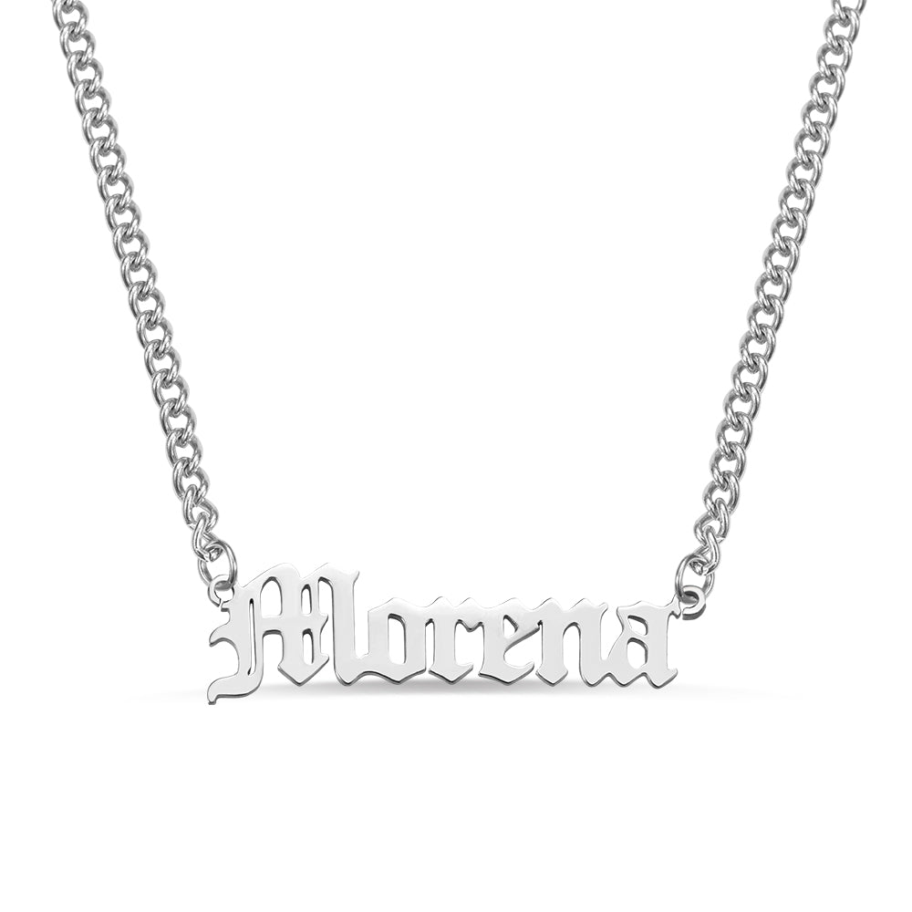 Personalized Name Necklace Name Plate Necklace Cuban Chain, Custom Name Jewelry