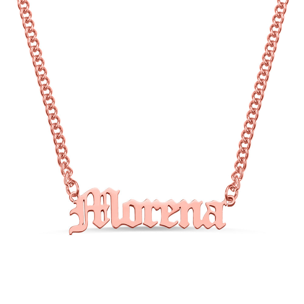 Personalized Name Necklace Name Plate Necklace Cuban Chain, Custom Name Jewelry