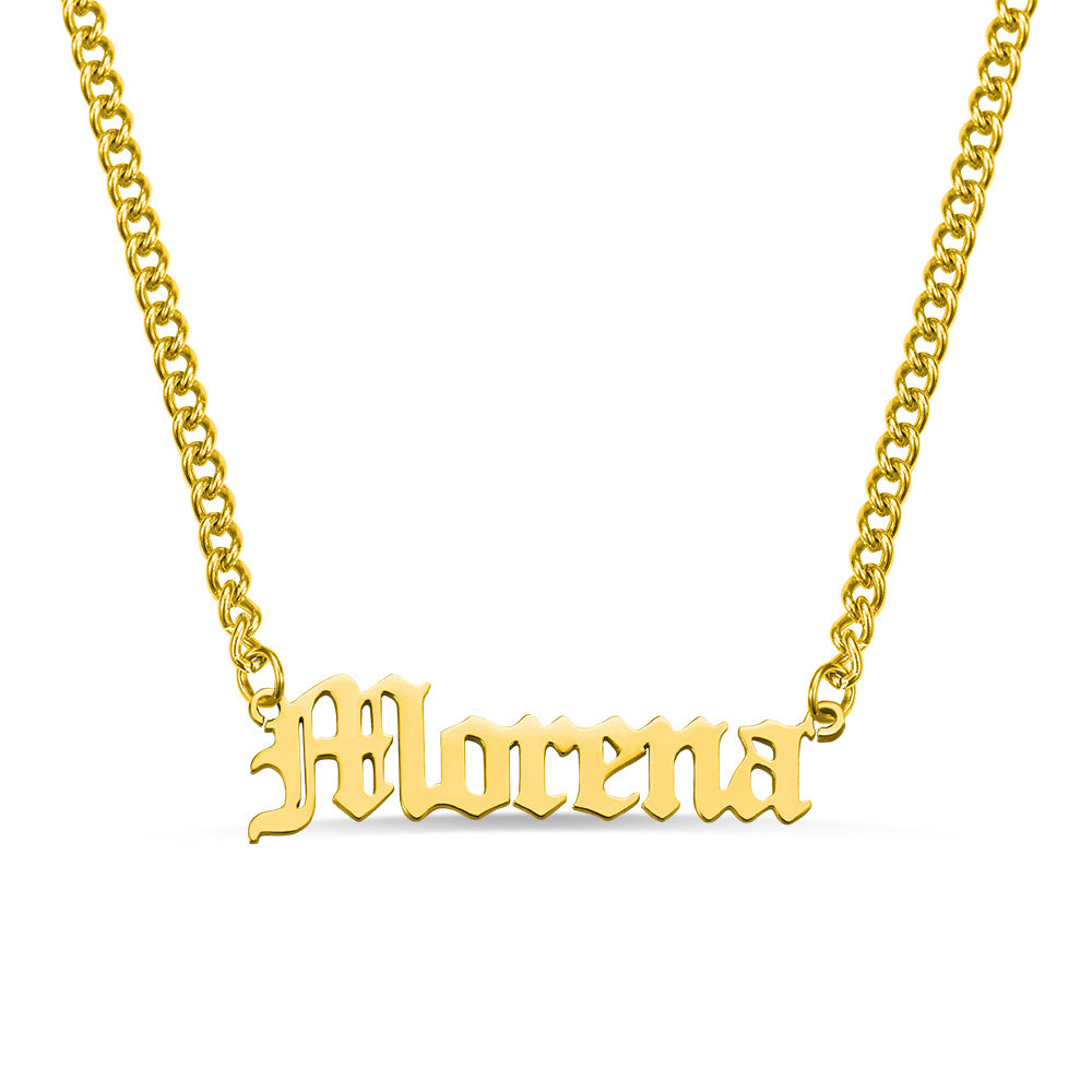 Personalized Name Necklace Name Plate Necklace Cuban Chain, Custom Name Jewelry