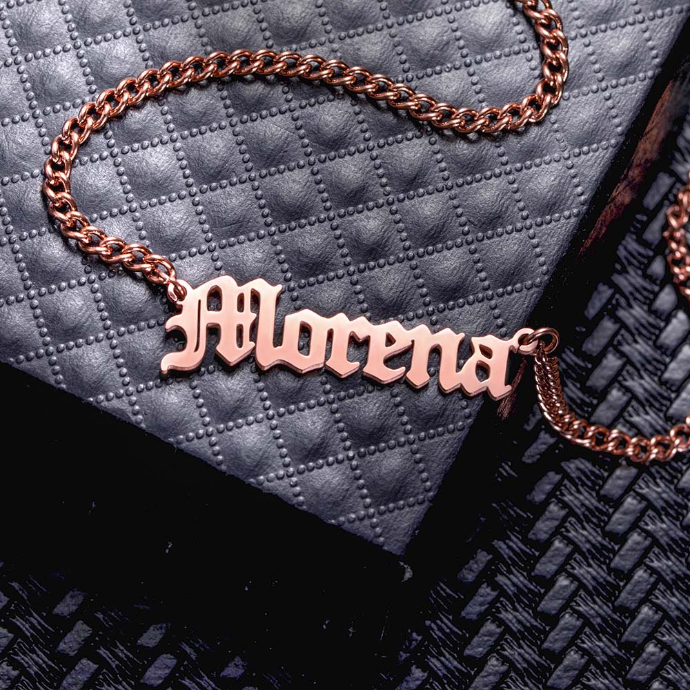 Personalized Name Necklace Name Plate Necklace Cuban Chain, Custom Name Jewelry