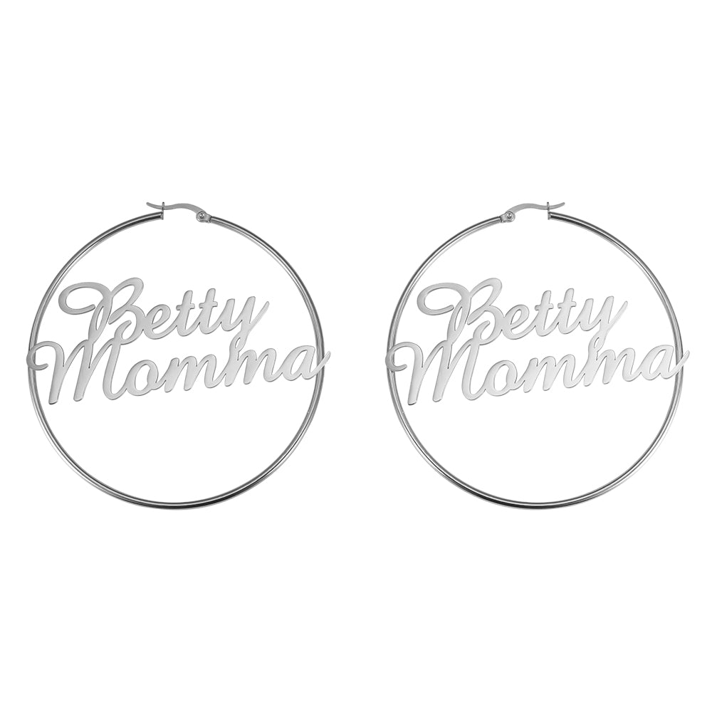 Personalized 2 Names Hoops Earring, Custom multi names Hoop Earrings, Big Hoops gift for her