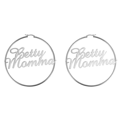 Personalized 2 Names Hoops Earring, Custom multi names Hoop Earrings, Big Hoops gift for her