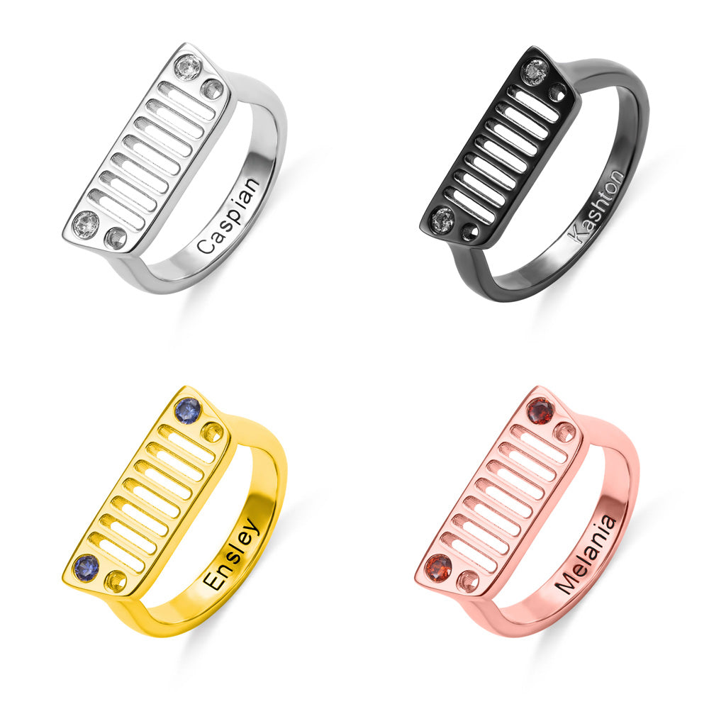 Personalized Jeep Birthstone Ring – EarthlyNot