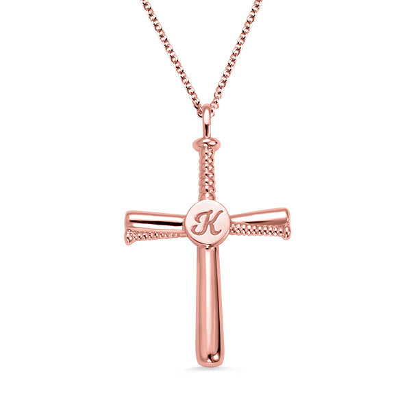 Personalized Baseball Cross Necklace Sterling Silver, custom necklace for christian baseball sports players