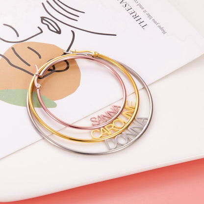 Personalized Name Hoop Earrings, Custom Hoops For her