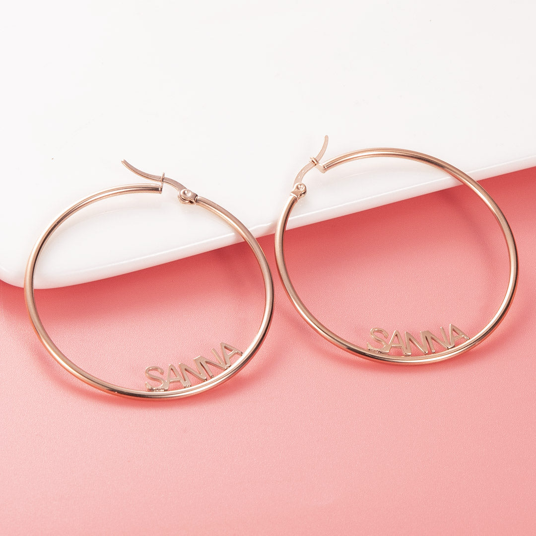 Personalized Name Hoop Earrings, Custom Hoops For her