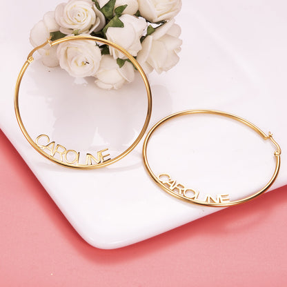 Personalized Name Hoop Earrings, Custom Hoops For her