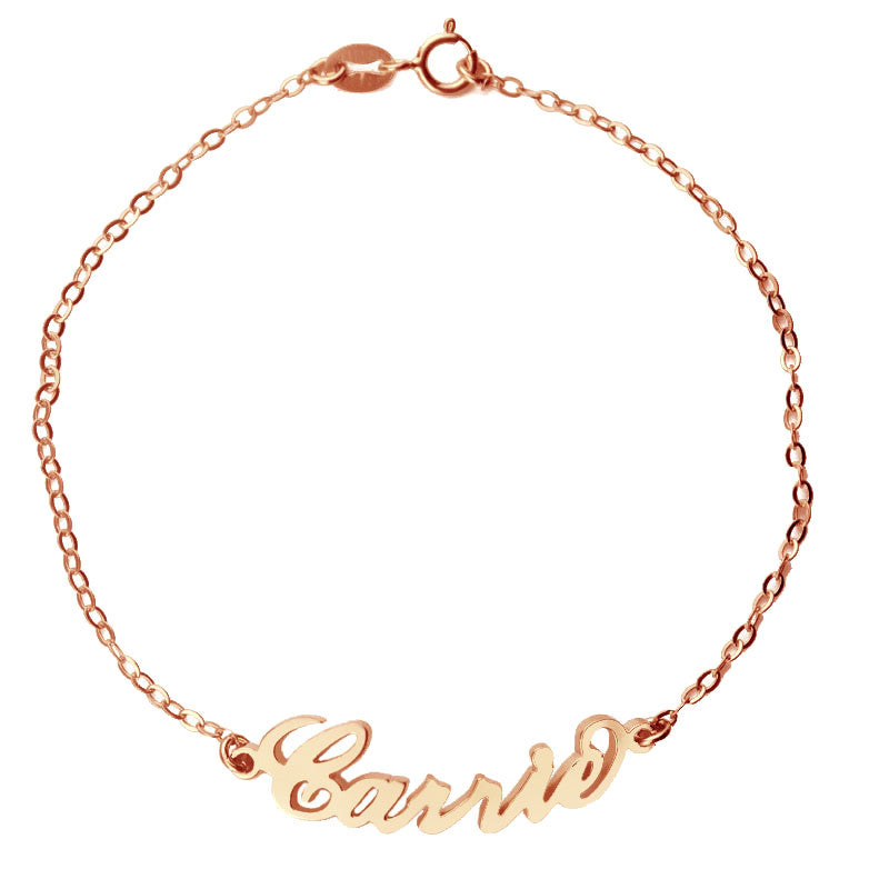 Personalized Sterling Silver Carrie Name Bracelet, dainty custom name bracelets