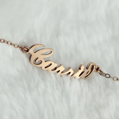 Personalized Sterling Silver Carrie Name Bracelet, dainty custom name bracelets