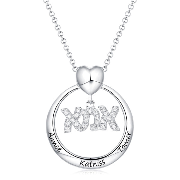 Engraved Hebrew Name Necklace for Mother, Personalized gift for mom, Custom Hebrew Jewellry gift