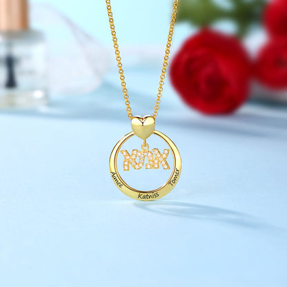 Engraved Hebrew Name Necklace for Mother, Personalized gift for mom, Custom Hebrew Jewellry gift