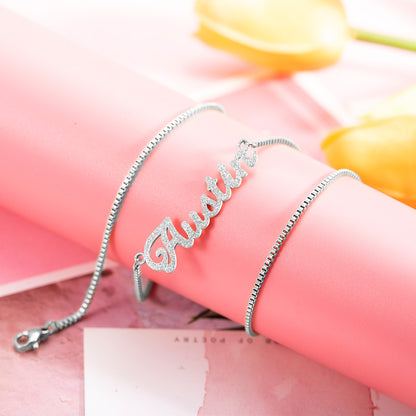 Personalized Sparkling Name Necklace, Dainty Custom Jewelry for her, Bridesmaid gift