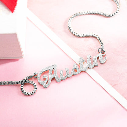 Personalized Sparkling Name Necklace, Dainty Custom Jewelry for her, Bridesmaid gift