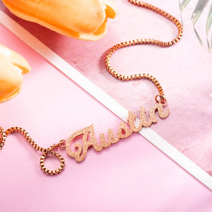 Personalized Sparkling Name Necklace, Dainty Custom Jewelry for her, Bridesmaid gift