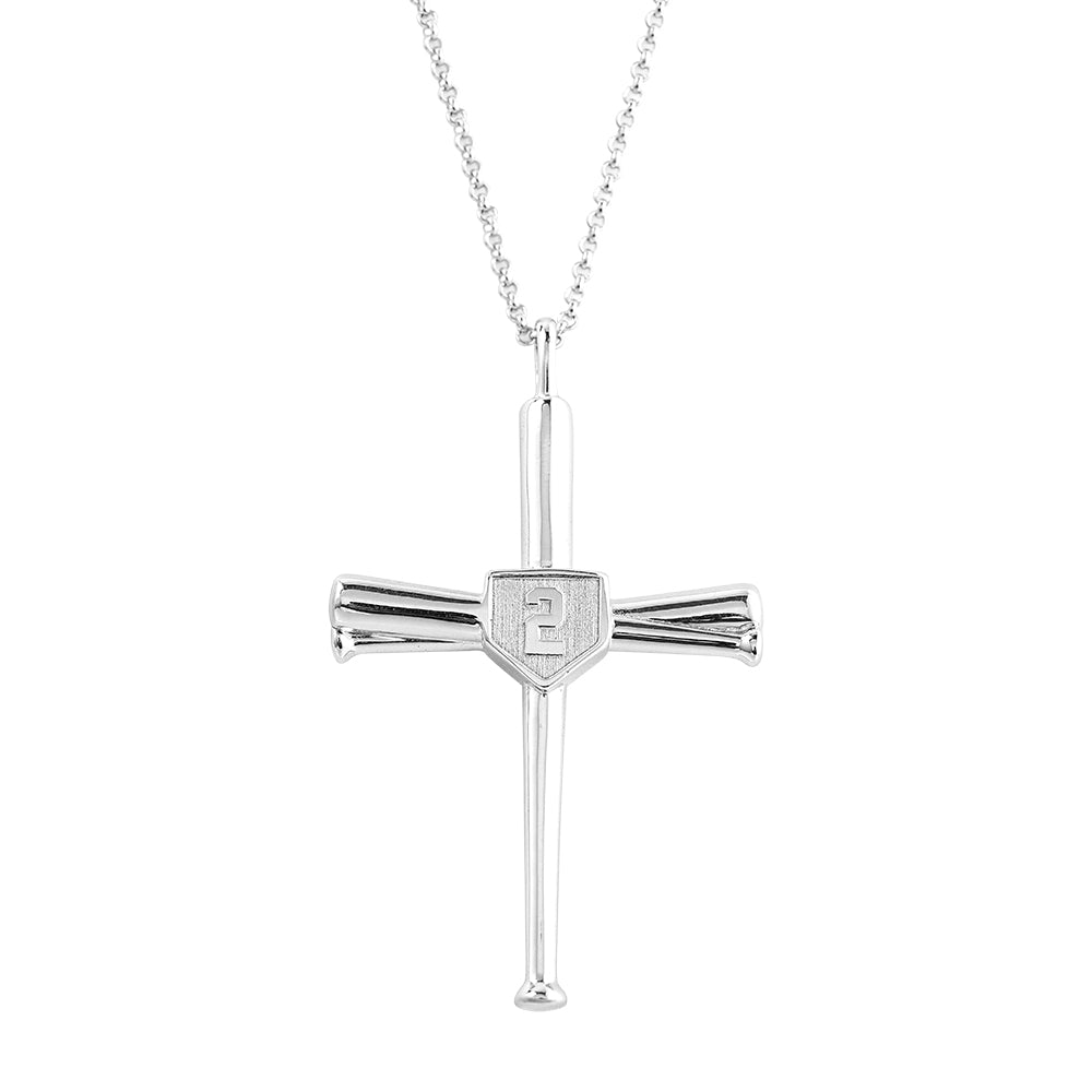 Engraved Double Side Baseball Cross Necklace, custom necklace for baseball players, personalized gift for softball lovers