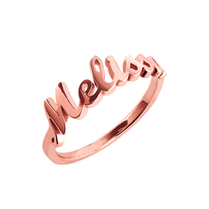 Personalized Single Name Ring in Silver