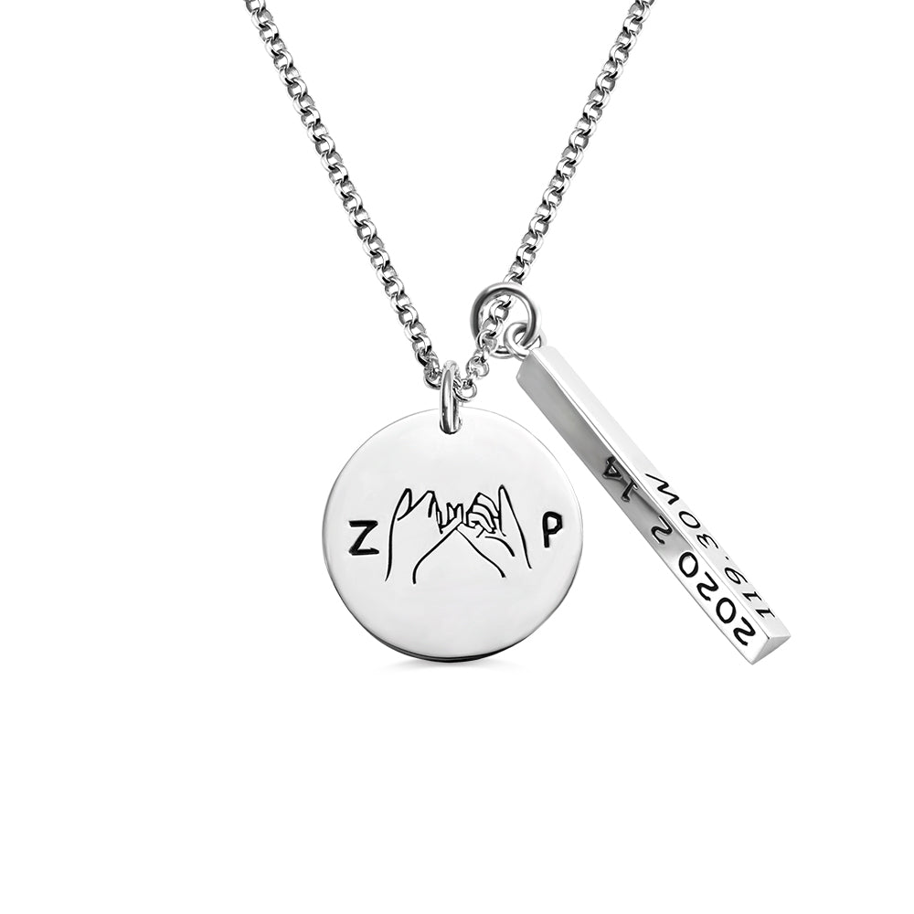 Dainty Personalized Valentine's Promise & Best Friend Necklace