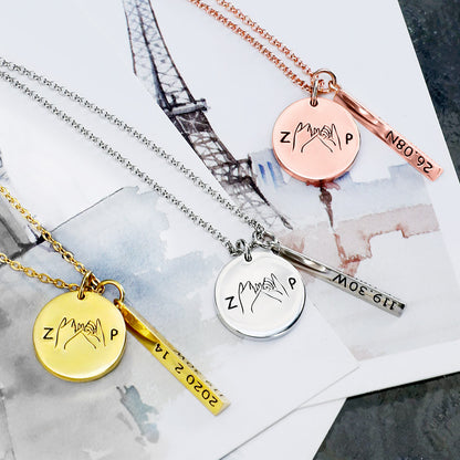 Dainty Personalized Valentine's Promise & Best Friend Necklace