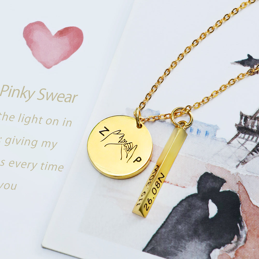 Dainty Personalized Valentine's Promise & Best Friend Necklace