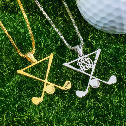 Personalized Golf Necklace Golf Stick Sports Jewelry Stainless Steel