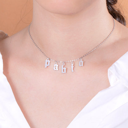 Dainty Personalized Letter Choker Necklace Sterling Silver, Custom Name Necklace, Custom Jewelry gift for her