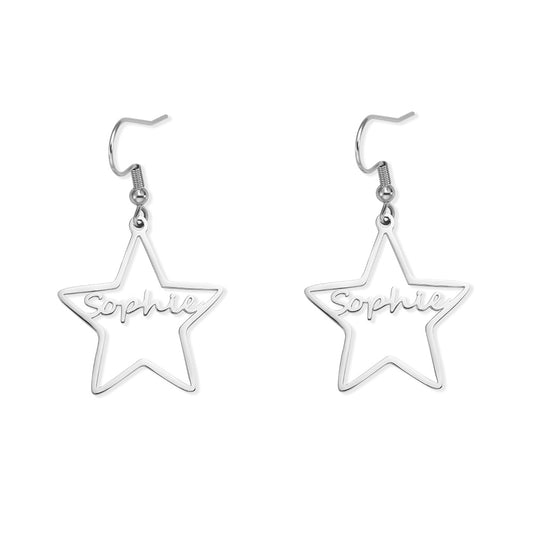 Personalized Star Name Earrings, Custom earrings for her