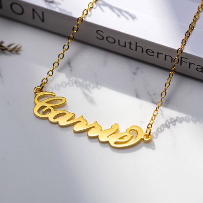 Personalized Carrie Necklace, Gold Carrie Necklace, Name Necklace, Fashion Carrie Name Necklace, My Name Sterling Silver Necklace