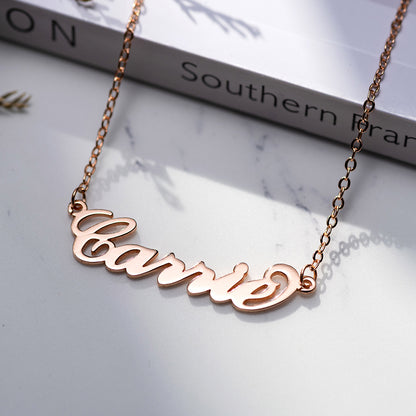 Personalized Carrie Necklace, Gold Carrie Necklace, Name Necklace, Fashion Carrie Name Necklace, My Name Sterling Silver Necklace