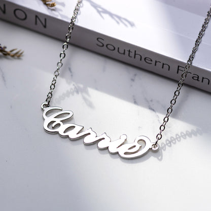 Personalized Carrie Necklace, Gold Carrie Necklace, Name Necklace, Fashion Carrie Name Necklace, My Name Sterling Silver Necklace