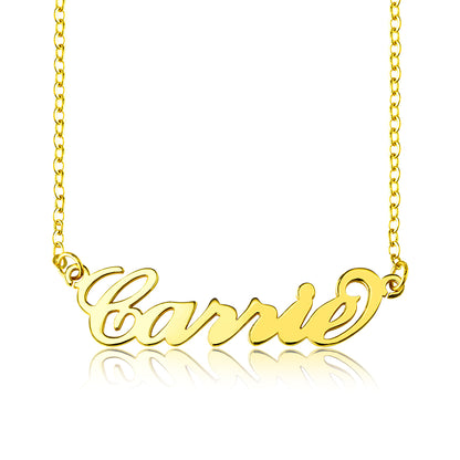 Personalized Carrie Necklace, Gold Carrie Necklace, Name Necklace, Fashion Carrie Name Necklace, My Name Sterling Silver Necklace