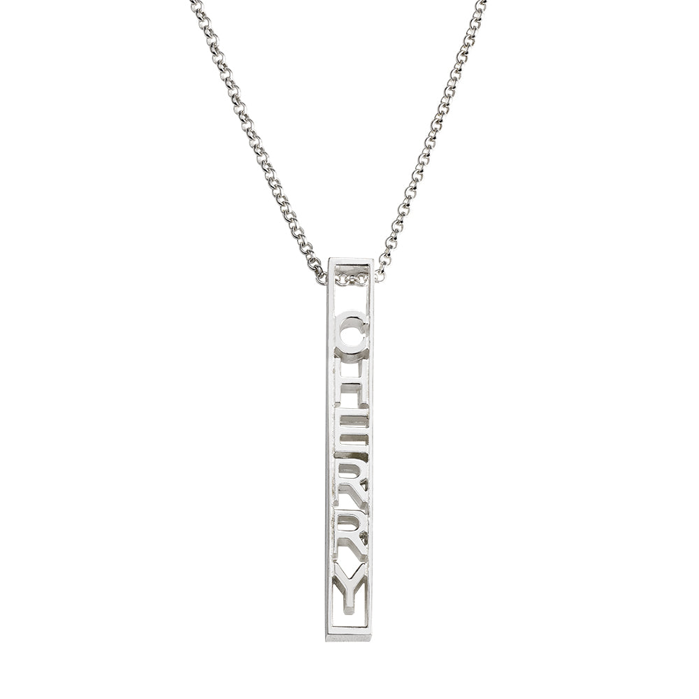 Sterling Silver Personalized Special 3D Bar Necklace, Multi Name Necklace, Multiple names custom necklace for him or her