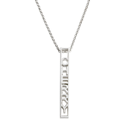 Sterling Silver Personalized Special 3D Bar Necklace, Multi Name Necklace, Multiple names custom necklace for him or her