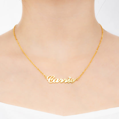 Birth stone Personalized Carrie Necklace, Gold Carrie Necklace, Name Necklace, BirthStone Carrie Name Necklace