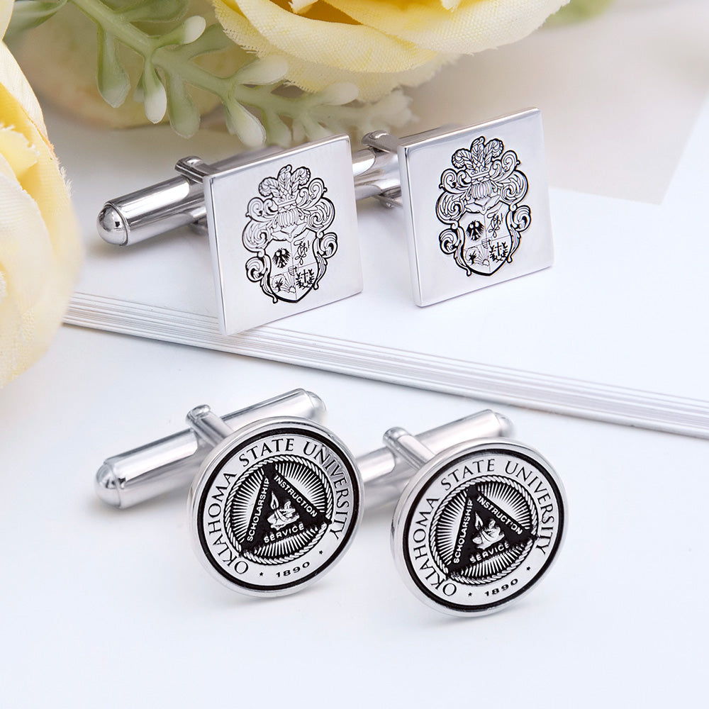 Personalized Family Crest Cufflinks Photo Cufflinks Silver