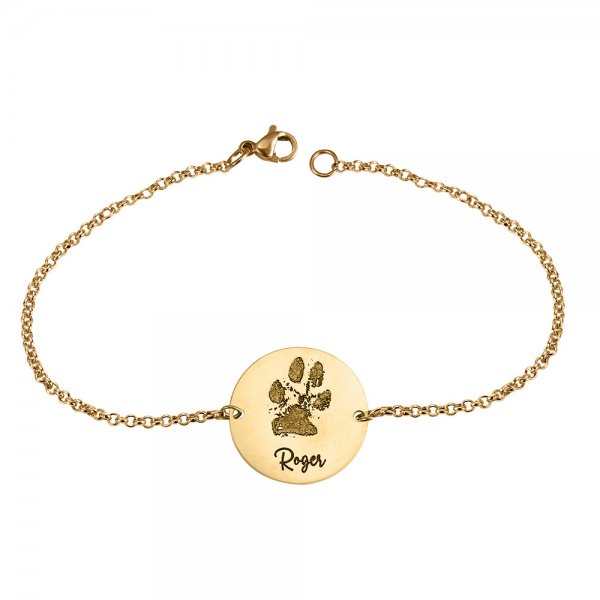 Custom Dog Paw Round Charm Bracelet, personalized custom charms cuff bracelet for dog lovers