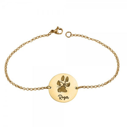 Custom Dog Paw Round Charm Bracelet, personalized custom charms cuff bracelet for dog lovers