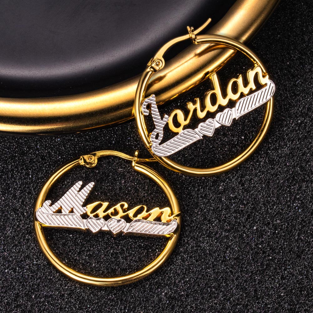 Personalized Hoop Name Earrings, Custom Hoops for her