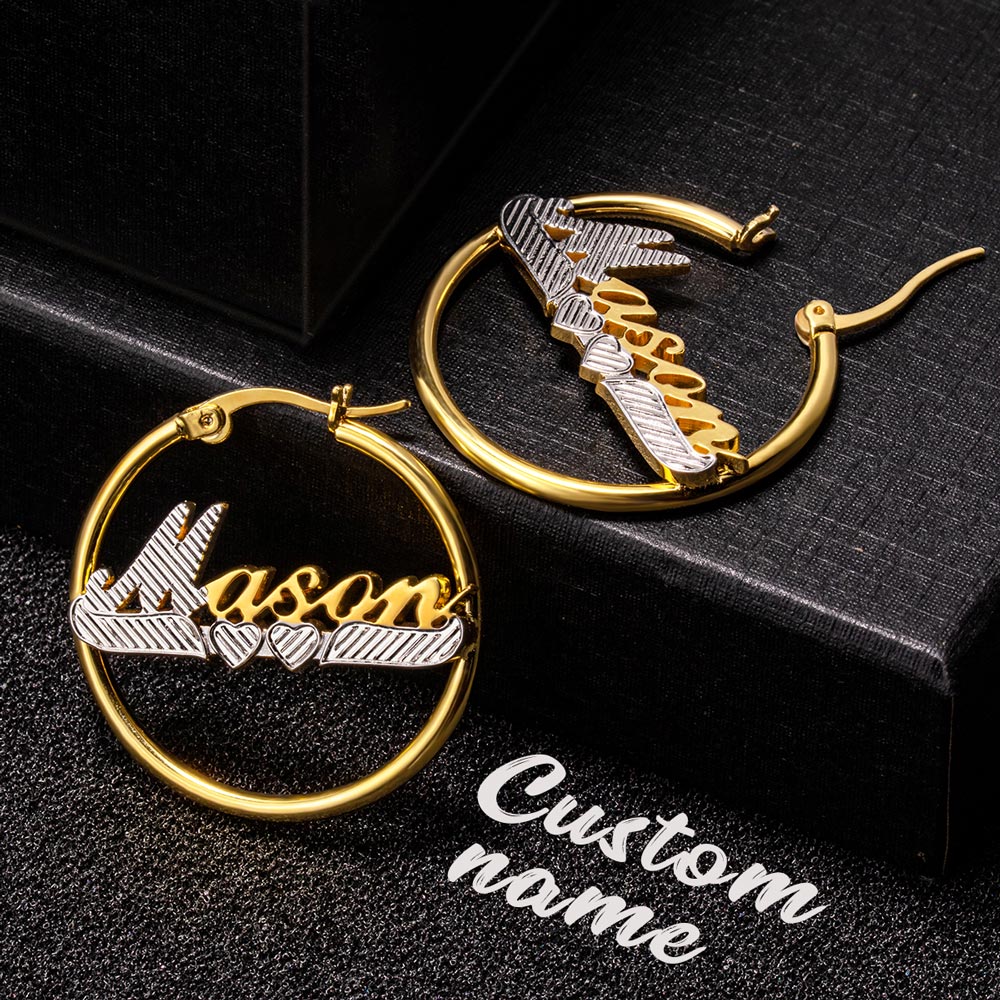 Personalized Hoop Name Earrings, Custom Hoops for her