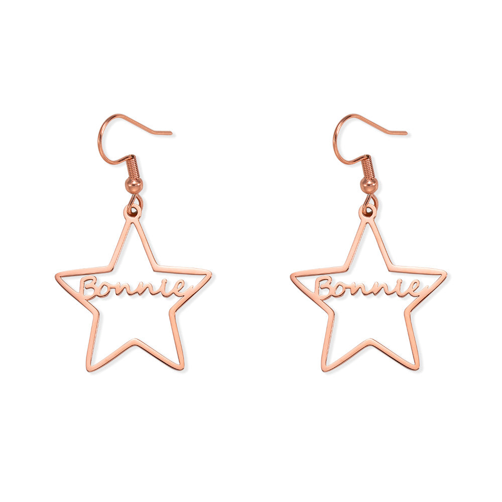 Personalized Star Name Earrings, Custom earrings for her