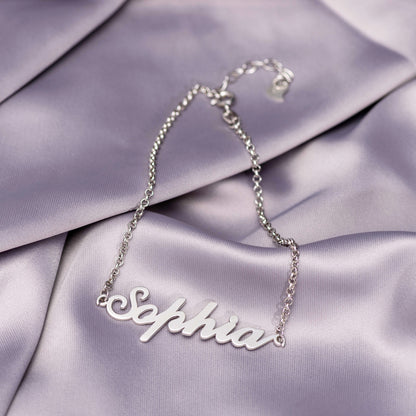 Personalized Sterling Silver Carrie Name Bracelet, dainty custom name bracelets